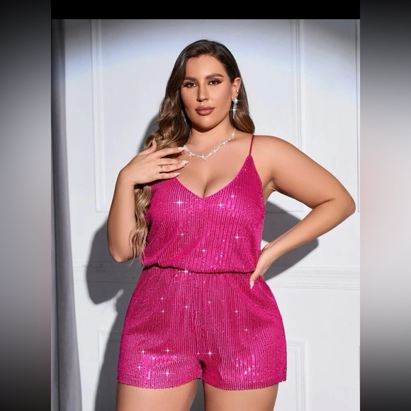 Pink Sequin Romper - Picture 1 of 4